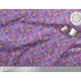 thumbnail image 3 of Soimoi Poly Georgette Fabric Leaves & Bell Floral Print Fabric by Yard 52 Inch Wide, 3 of 3