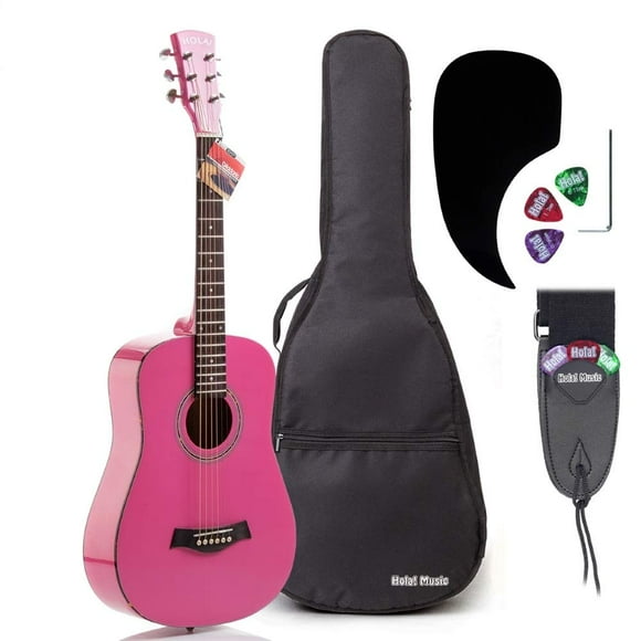 Hola! Music Acoustic Guitar Bundle for Beginners and Kids - 3/4 Size (36") Guitars - "Purple"