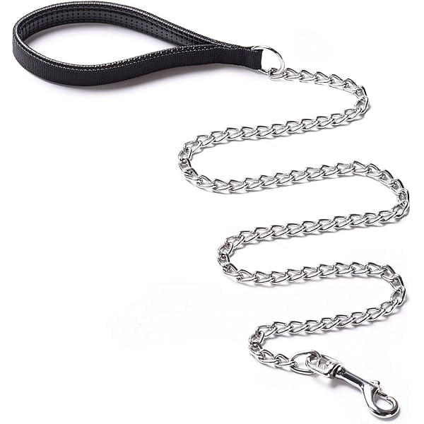 Heavy Duty Dog Leash Metal Dog Chain Leash with Padded Handle for Large & Medium Size Dogs (6 ft. x 3.0 mm (25-120 lbs.))