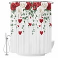 thumbnail image 2 of Valentines Waterproof Fabric Shower Curtain,Love Heart Spring Floral Botanical Waterproof Fabric Shower Curtain for Bathroom Curtains Bathtubs Hotel Shower Curtains with 12 Hooks Long 72x78in, 2 of 8