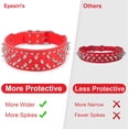 thumbnail image 4 of GHSDFBB Adjustable Wide Spiked Dog Collar, Mushroom Rivet PU Leather Cat Dog Collars, Durable Spike Studded Pet Collar for Small Medium Large Breed, Like Pit Bull Mastiff Bulldog Pugs Husky, Red, 4 of 6