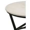 thumbnail image 3 of 24 Inch Accent Coffee Table- White Marble Top- C Base- Black Metal Finish, 3 of 5