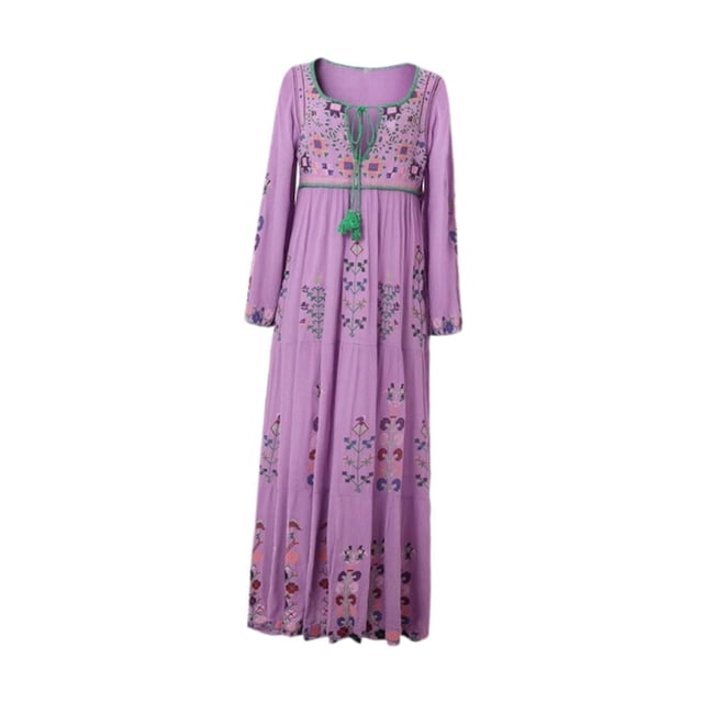 Vestido de verano para mujer, vestido informal bohemio con escote en V para ir de compras a diario y desplazarse por la calle , PÚrpura Púrpura