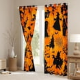 thumbnail image 3 of Homewish Halloween Witch Blackout Curtains, Spooky Tree Pumpkin Curtains Pack of 2 (42x84 Each), Orange Black, 3 of 5