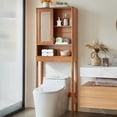 thumbnail image 6 of Leyaoyao 68"H Tall Over The Toilet Storage Cabinet with Adjustable Shelf, Bathroom Organizer Rattan Doors & Curved Profile, Natural Oak, 6 of 9