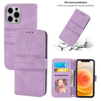 Dteck Wallet Case For iPhone 11 Pro Max,Shockproof Card Slot Kickstand Shoulder Strap Flip Leather Full Cover Protector,Lightpurple