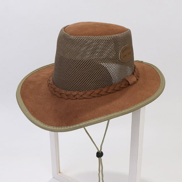 Outdoor straw hat men summer seaside beach hat western cowboy hat men's camping sun hat sunscreen sun hat - 24 / 55-58CM
