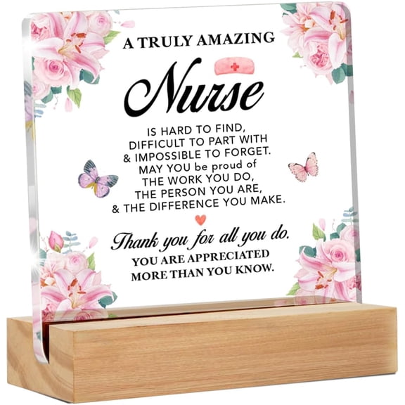 Nurse Gifts for Women, Thank You Gifts for Nurse Retirement Leaving, Nurse Appreciation Gift Clear Acrylic Sign for Home Office, 4x4 Inch