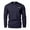 Navy, variant on Men's Waffle Casual Tops Round Neck Solid Color Knitted Sports Sweater Long Sleeved Pullover Sweatshirt Gray 3XL