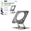 thumbnail image 2 of Swivel Laptop Stand for Desk – Adjustable Laptop Riser with 360° Rotation, Height & Tilt, Vented Metal Cooling Panel, Portable Folding Stand (SpaceGray), 2 of 10