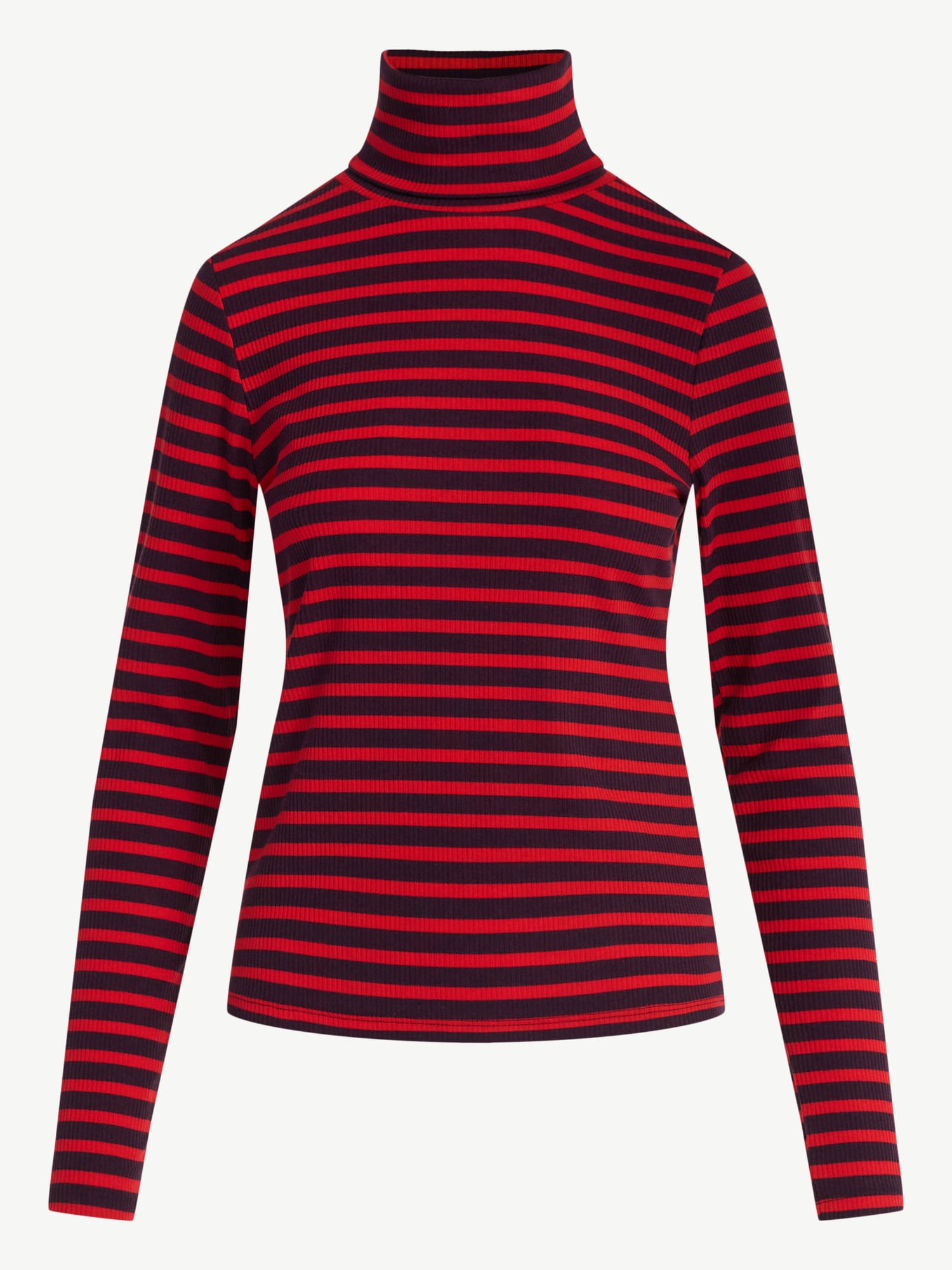Free Assembly Women's Ribbed Turtleneck Tee, Sizes XS-XXL