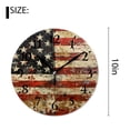 thumbnail image 2 of 10 Inch Wall Clock Battery Operated Silent Clock Decorative for Office, Kitchen, Outdoor, Living RoomVintage Usa Flag Cute, 2 of 4