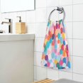 thumbnail image 3 of Yayeee 100% Cotton Hand Towels for Bathroom 16" x 28" Soft Absorbent Kitchen Towel, Blue Colorful Circles, 3 of 7