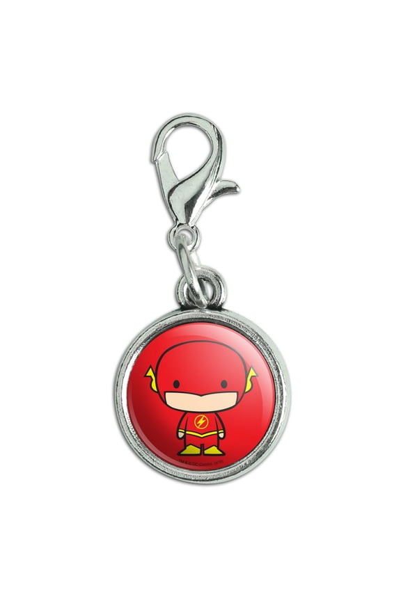 The Flash Cute Chibi Character Antiqued Bracelet Pendant Zipper Pull Charm with Lobster Clasp