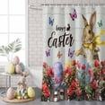 thumbnail image 6 of Shower Curtain, Farm Brown Bunny Easter Egg Waterproof Shower Curtain Set with Hooks for Bathroom Showers,Stalls and Bathtubs,36x72In Floral Butterfly Retro Plank, 6 of 9