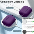 thumbnail image 4 of AirPods Pro 2nd/ 1st Gen Case Cover, Silicone Protective Charging Case Skin with Keychain Compatible with AirPods Pro 2 Case for Women Men, Wireless Charging, Front LED Visible, Purple, 4 of 5