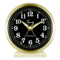 Equity Brass-finished Metal Analog Keywind Alarm Clock,  12020