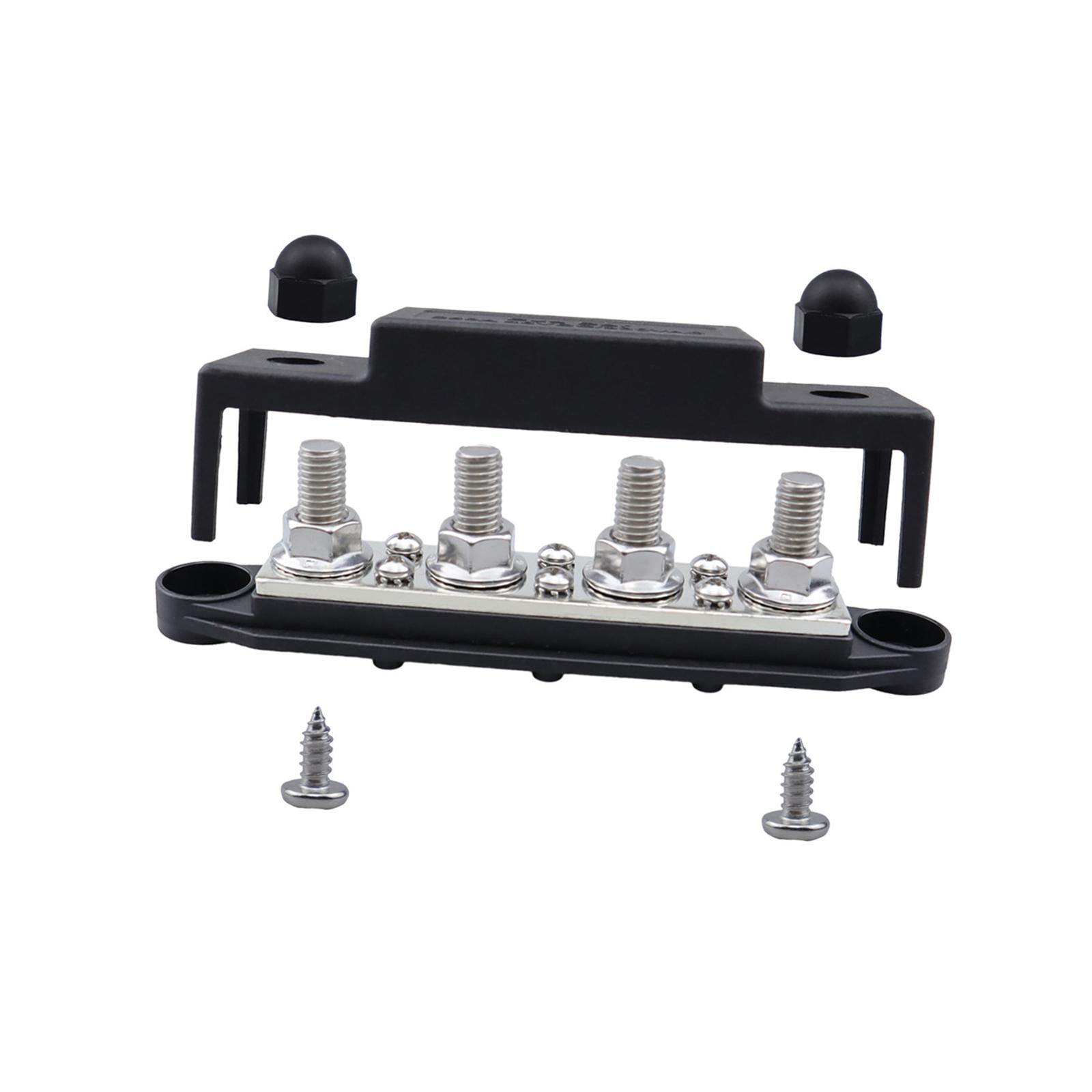 Baoblaze Power Distribution Block 300A Bus Bar Terminal Block for Marine RV Boat Black M10 3 8 Studs