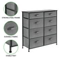thumbnail image 4 of mDesign Tall Storage Dresser Furniture with 8 Slim Fabric Drawers, Dark Gray, 4 of 6