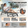 thumbnail image 4 of KFFKFF Sun Lounger, Supports up to 450 lbs, Flexible Outdoor Recliner with 5-Position Backrest, Durable HDPE Material with Beverage Holder, Ideal for Poolside, Deck, and Garden, Gray, 4 of 9
