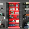 thumbnail image 2 of SISESOL Wide & Deep Metal Storage Cabinet with Lock & 5 Adjustable Shelves,72" Red Black Garage Storage Cabinet with Locking Doors,Lockable Cabinets for Home,Office,Shop,Garage,Basement 72x36x18, 2 of 5