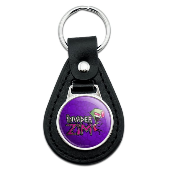 Black Leather Invader Zim Keychain