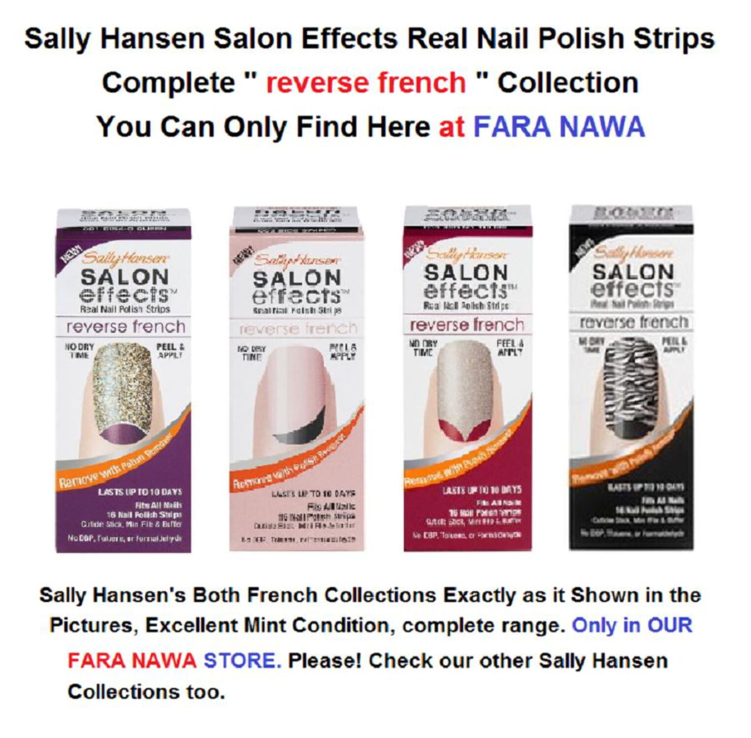 Sally Hansen Salon Effects Real Nail Polish Strips French Mani Gold Cabaret - 16 CT