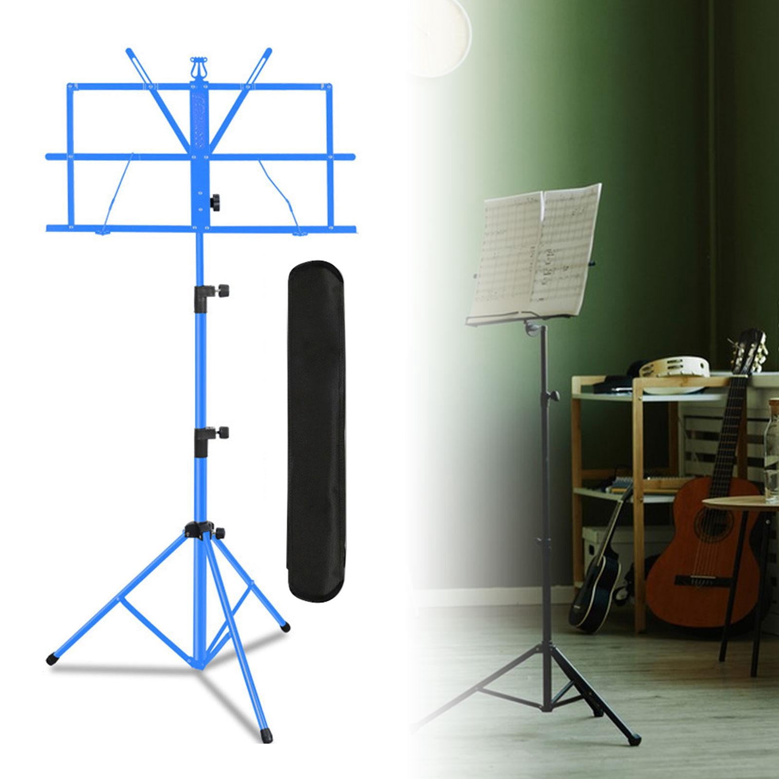 MERIGLARE Sheet Music Stand Height Adjustable Stable Anti Slip Music Note Holder Book Stand for Travel Classroom Orchestra Band Blue