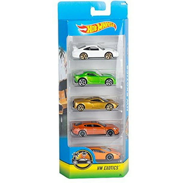 Hot Wheels DJD29 HW Exotics Die Cast 164 Ratio 5 Piece Toy Car Set