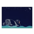 thumbnail image 1 of Swan Cutting Board, Silhouette of Big Winged Swan Floating on Waves in Lake Dark Starry Night Graphic Art, Decorative Tempered Glass Cutting and Serving Board, Small Size, White Blue, by Ambesonne, 1 of 1