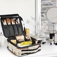 thumbnail image 5 of FORMRS Travel Makeup Bag Large Capacity Train Case Cosmetic Organizer with Adjustable Dividers, Cats Reading Pattern, 5 of 8