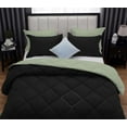 thumbnail image 6 of D.N.G. BEDDINGS 5 Piece Luxury Reversible Diamond Pattern Comforter Set Premium Super Soft, All Season 800 TC, 100% Egyptian Cotton Full/Queen Size Light Sage/Black Solid Color, 6 of 7