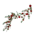 thumbnail image 3 of Yhmxh Guirnalda de rosas artificiales de 1,8 m, flexible, colgante, hecha a mano, con hojas verdes, cuerda floral de seda para arco de boda, valla de jardín, pared del hogar, patio y decoración de, 3 of 5