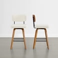thumbnail image 4 of Spruce & Spring 26" Swivel Counter Bar Stool with Walnut Bentwood Frame Set of 2, Upholstered Back, Ivory, 4 of 13