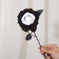 thumbnail image 5 of MYUNNIL Halloween Simulation Rose, 1 Pc Gothic Realistic Long Stem Rose with Black Leaves, 20 Inch Waterproof Reusable Floral Prop for Table Centerpiece Wedding Festive Decor, White, 5 of 6