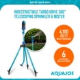 thumbnail image 4 of Aqua Joe Adjustable Metal Tripod Sprinkler Mister, 6 Patterns, Telescoping, AJ-6PSTB-MAX, 4 of 14