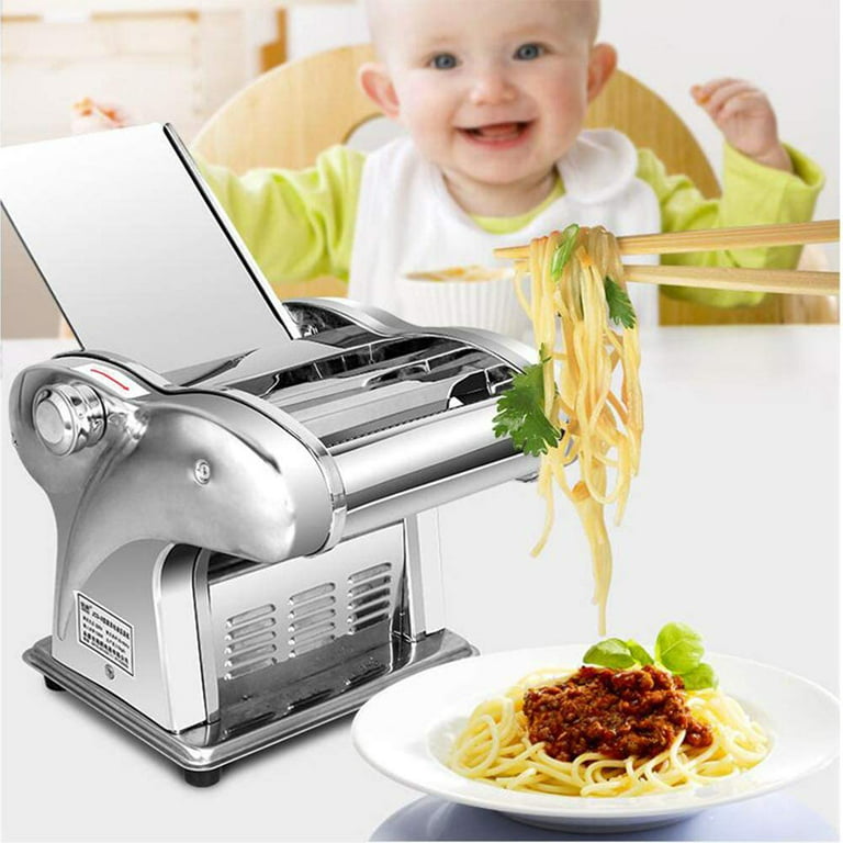 TOPCHANCES 550W Electric Pasta Maker, Automatic Noodle Machine, 2-in-1  Heavy Duty Stainless Steel Dough Roller Pressing Machine (Noodle Width:  3mm/9mm) 