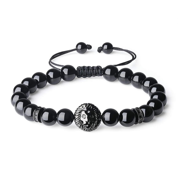 Pulsera COAI Lion Jewelry con cuentas de turmalina negra