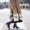 thumbnail image 4 of FORMRS Canvas Laptop Tote Bag for Women with 15.6" Computer Compartments Shoulder Handbag, Beige Cute Cats, 4 of 7
