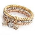 thumbnail image 3 of Quinlirra Easter Bracelets for Women Multilayer Bracelets - 3PCS Gold/Silver/Rose Gold Corn Chain Bracelet For Women Heart Shaped Stretch Bracelet, 3 of 3