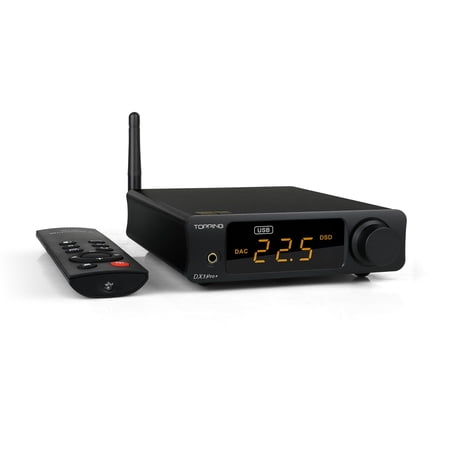 TOPPING DX3 Pro+ Headphone amplifier 3.5mm,Desktop usb dac,Bluetooth 5.1,Pre Amplifier with Remote Control,Black