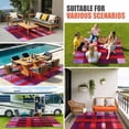 thumbnail image 4 of Red Purple Outdoor Rug for Patio/Deck/Porch, Non-Slip Large Area Rug 6 x 9 Ft, Striped Plaid Modern Abstract Oil Painting Indoor Outdoor Rugs Washable Area Rugs, Reversible Camping Rug Carpet Runner, 4 of 8
