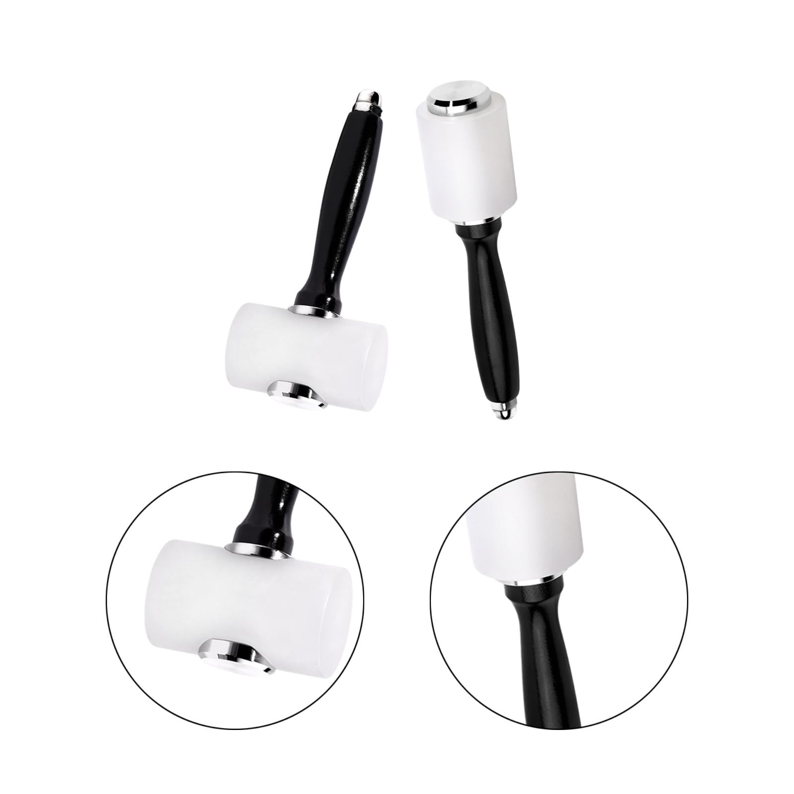 Tachiuwa 2Pcs Leather Carving Hammer T Head Shape Nylon Hammer Practical Manual Leathercraft Mallet Hand Tool for Handmade Leatherwork