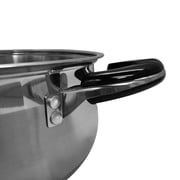 12.5 Stainless Steel Low Pot with Glass Lid, 10 Qt,Saucepan Stock Pot,Sauce Pot