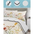 thumbnail image 4 of Quilts Twin Size, Beige Floral Spring Soft Comforter Bedding Set for Bed, Vintage Farmhouse Flowers Lightweight Quilted Bedspread with Pillow Cover(2 Pieces) for All Season, 68x86 Inch, 4 of 6