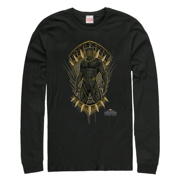 Men's Marvel Black Panther 2018 Claw Crest  Long Sleeve Shirt Black Medium
