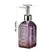 thumbnail image 3 of Dispensador de Jabón Líquido de Vidrio Morado con Rayas Horizontales | Tipo de Presión | Capacidad de 350 Ml | Botella Vacía para Champú y Gel de Ducha para Baño y Cocina, 3 of 6