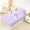 thumbnail image 5 of Erosebridal Purple Bow Twin Sheet Sets, Watercolor Bowknot Bedding for Girls, 3-Piece, 5 of 6