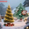 thumbnail image 2 of Metal Hanging Christmas Tree Wind Decorations - Festive Green Design with White Concentric Lines for Yard & Garden Spinners, 2 of 7
