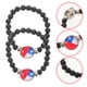 thumbnail image 3 of pulseras bonitas: elegante pulsera con la bandera de Chile, cadena de cuentas para mujer y hombre, joyería de cuentas de vidrio negro para fiestas nacionales y uso diario., 3 of 5